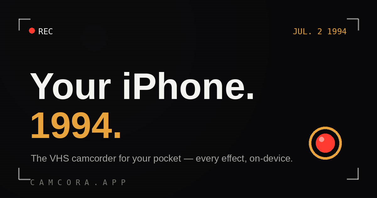 Update on my VHS camcorder app: v1.5 just shipped with 19 looks — including a thermal cam, an ultr logo
